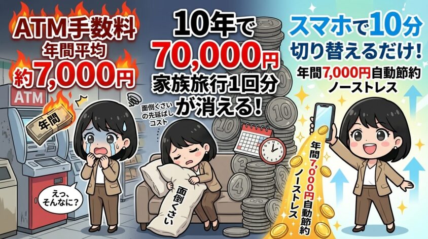 ATM手数料に年間7,000円