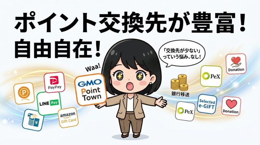 ポイント交換先が豊富
