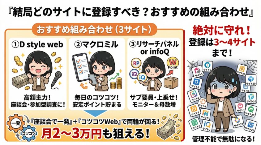 結局どのサイトに登録すべき？おすすめの組み合わせ