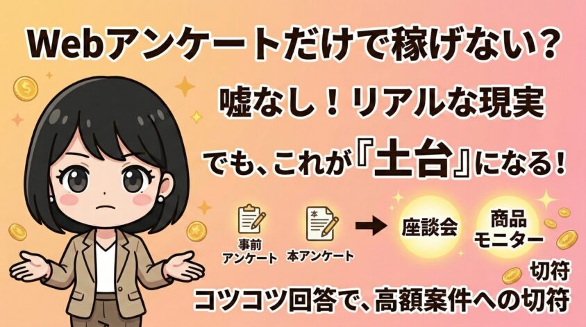 Webアンケートだけでは稼げない?