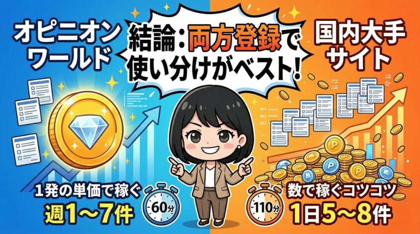 国内サイトとの時間効率を比較