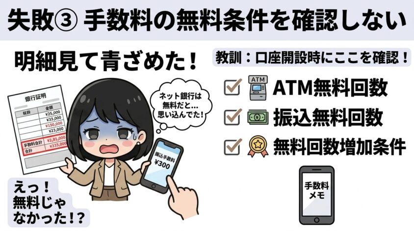 失敗③ 手数料の無料条件を確認しない