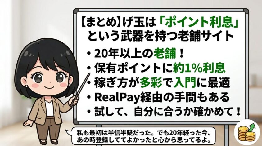 げん玉は「ポイント利息」という武器を持つ老舗サイト