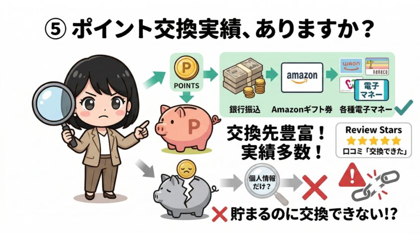 ポイント交換実績が十分にあるか