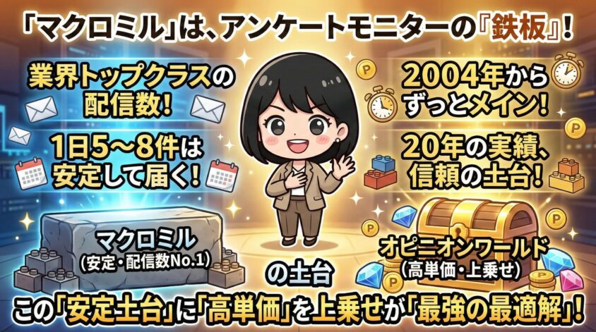 マクロミル|配信数No.1の安定型メインサイト