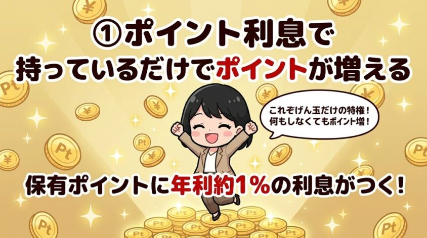 ポイント利息で持っているだけでポイントが増える