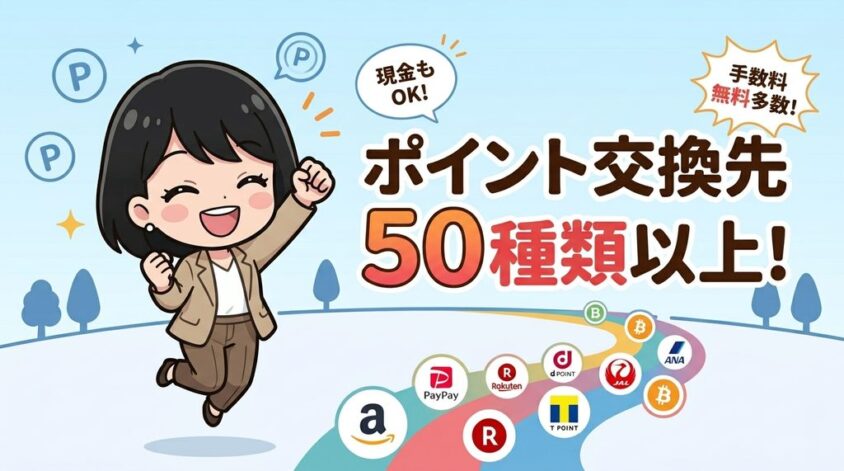 ポイント交換先が50種類以上