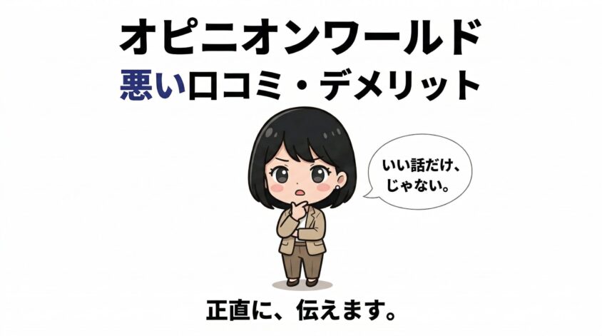 オピニオンワールドの悪い口コミ・評判