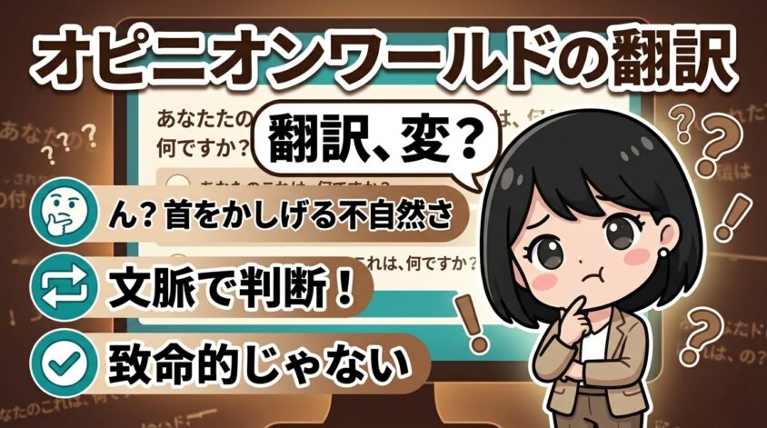 オピニオンワールドの翻訳の質や使い勝手について