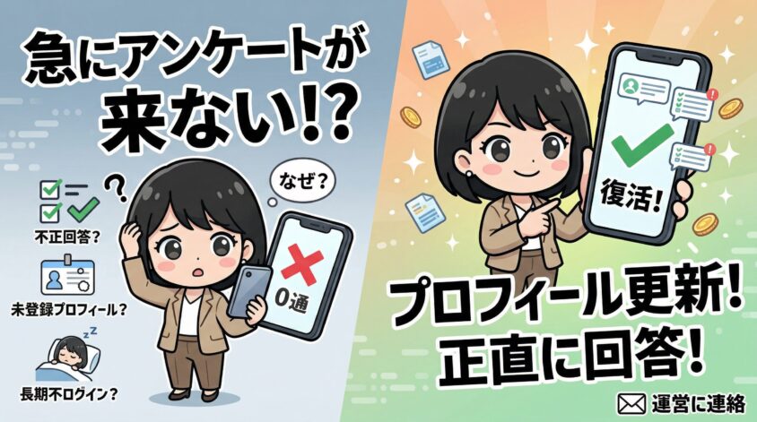 突然アンケートが来なくなることがある