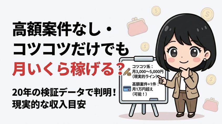 高額案件なし・コツコツだけでも月いくら稼げる？