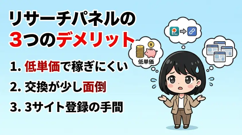 リサーチパネルの3つのデメリット