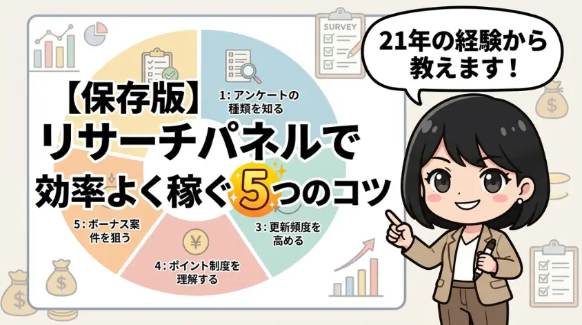 リサーチパネルで効率よく稼ぐ5つのコツ
