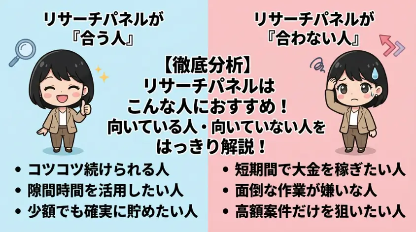 リサーチパネルはこんな人におすすめ（向いている人・向いていない人）