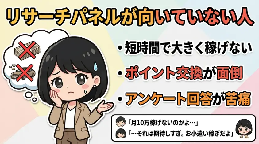 リサーチパネルが向いていない人