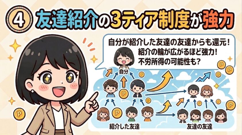友達紹介の3ティア制度が強力