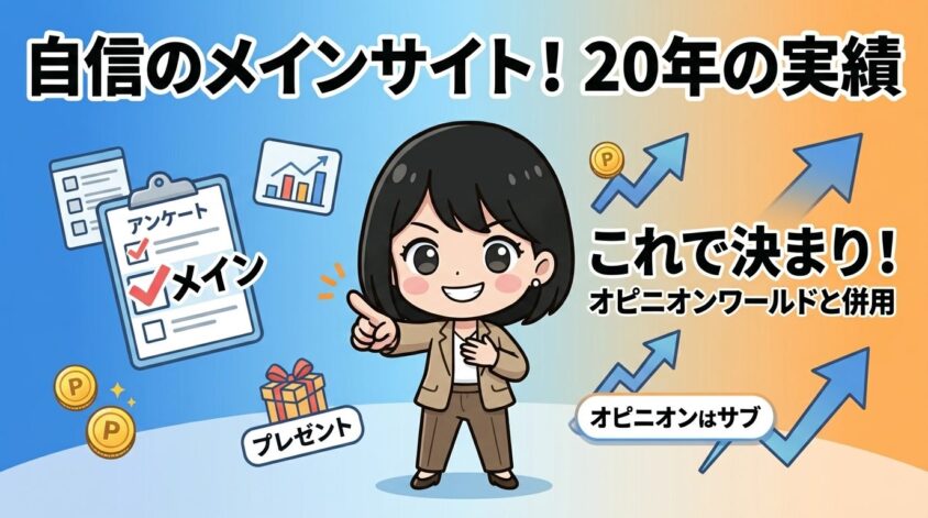 オピニオンワールドと併用したい、おすすめアンケートサイト