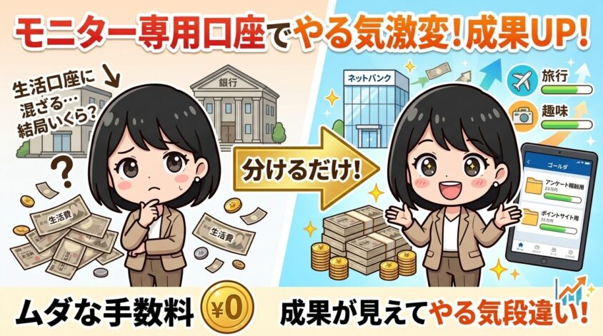 「モニター専用口座」を作れるのが最大のメリット