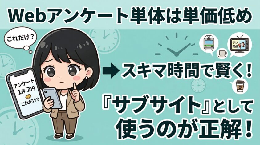 Webアンケート単体の単価は低め