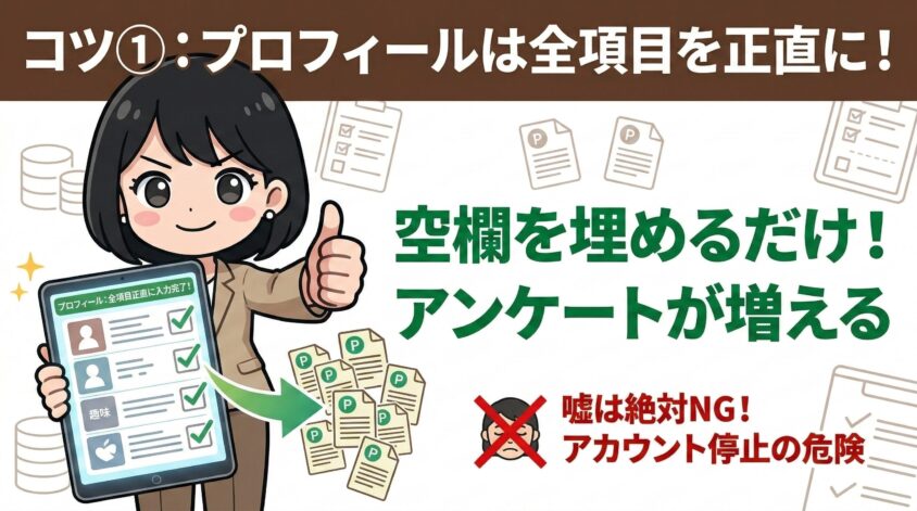 ロフィールは全項目を正直に埋める