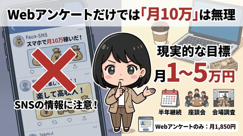 Webアンケートだけでは「月10万」は無理