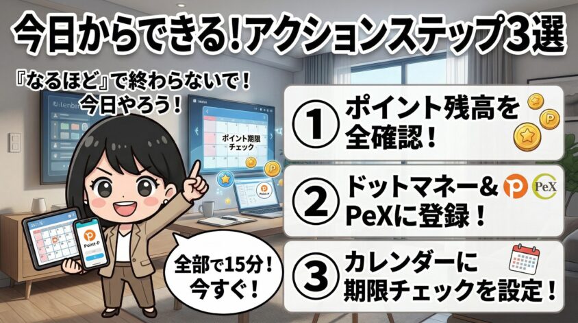 今日からできるアクションステップ3つ