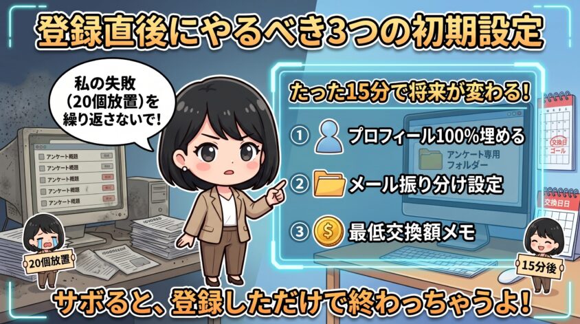 登録直後にやるべき3つの初期設定