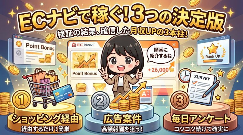 ECナビで稼げる額を最大化する3つの稼ぎ方