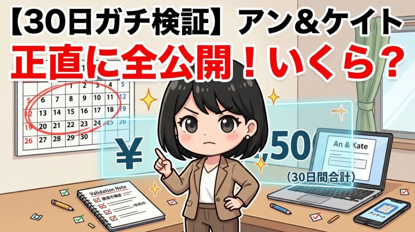 アンとケイトで実際いくら稼げるか