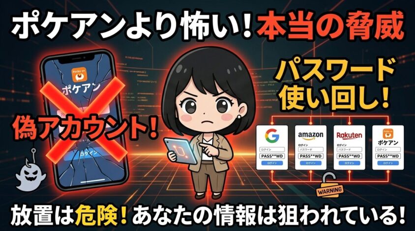 偽アカウントとパスワード使い回し