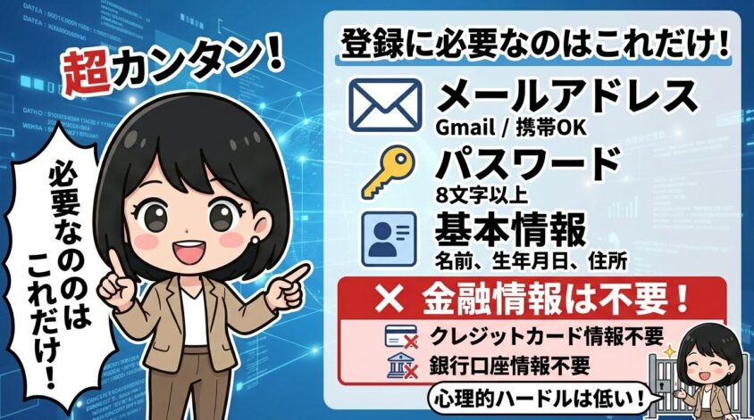 登録に必要なのはメールアドレス1つ