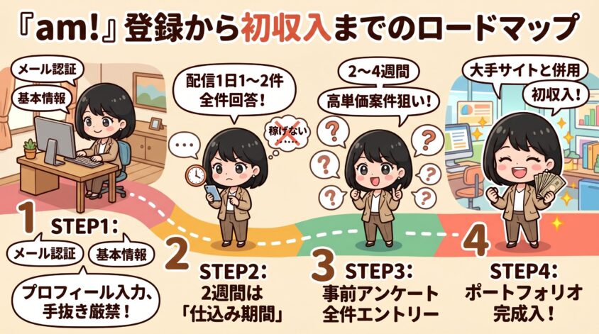 am!登録から初収入までのロードマップ