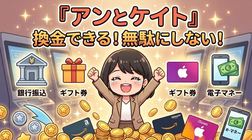 アンとケイトのポイント交換先と換金のしやすさ