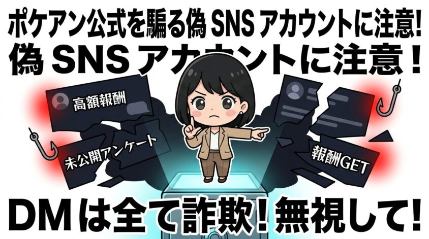 ポケアンを騙る偽SNSアカウントに注意