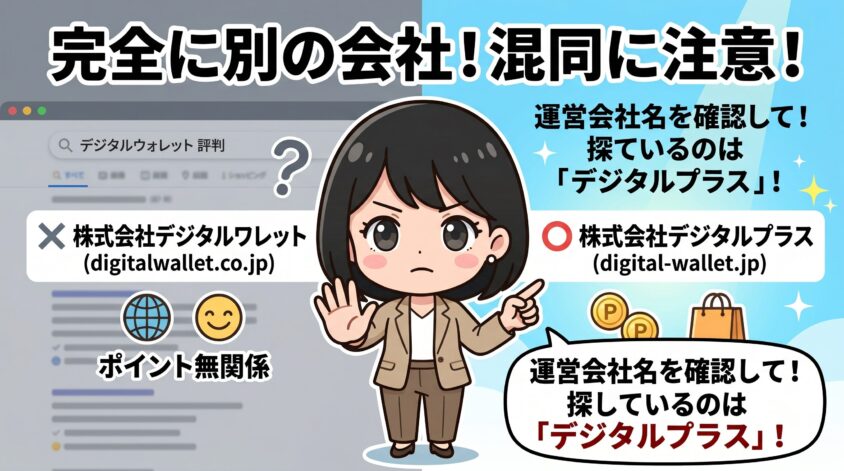 「株式会社デジタルワレット」との混同に注意