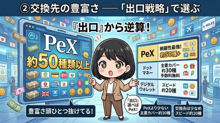 交換先の豊富さ