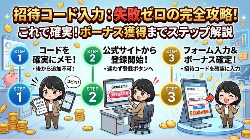 げん玉の紹介コード入力 完全ステップ