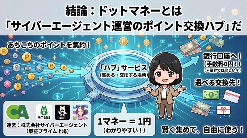 ドットマネーとは「サイバーエージェント運営のポイント交換ハブ」