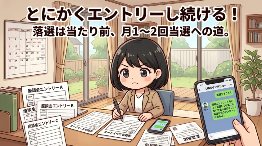 座談会に「とにかくエントリーし続ける」