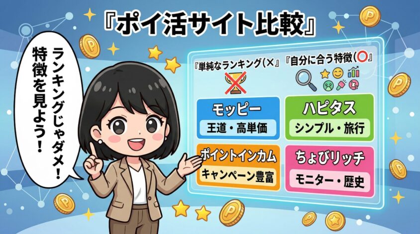 モッピー・ハピタス・ポイントインカムとの違い