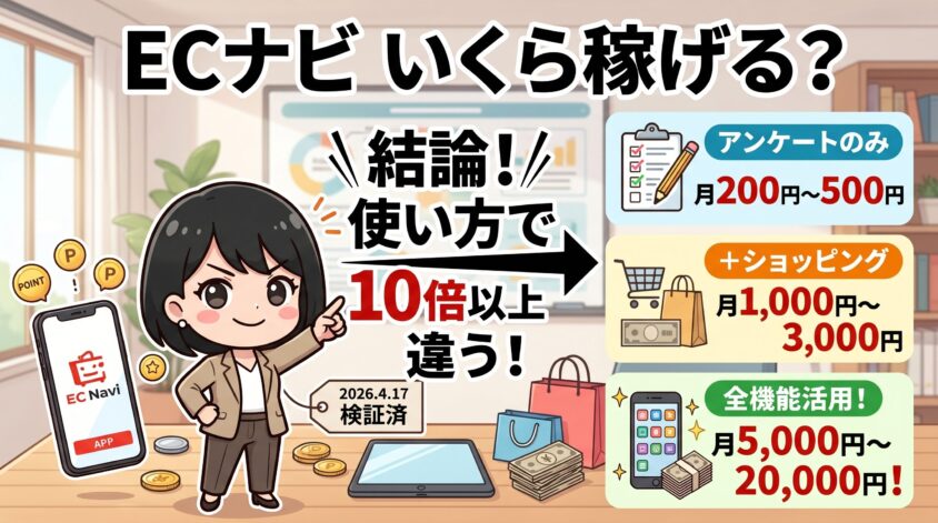 ecナビ　いくら稼げる