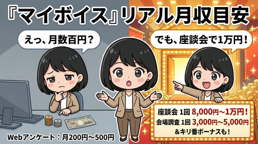 マイボイスの月間収入目安