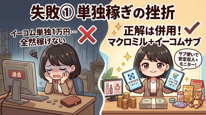 単独で稼ごうとして挫折する