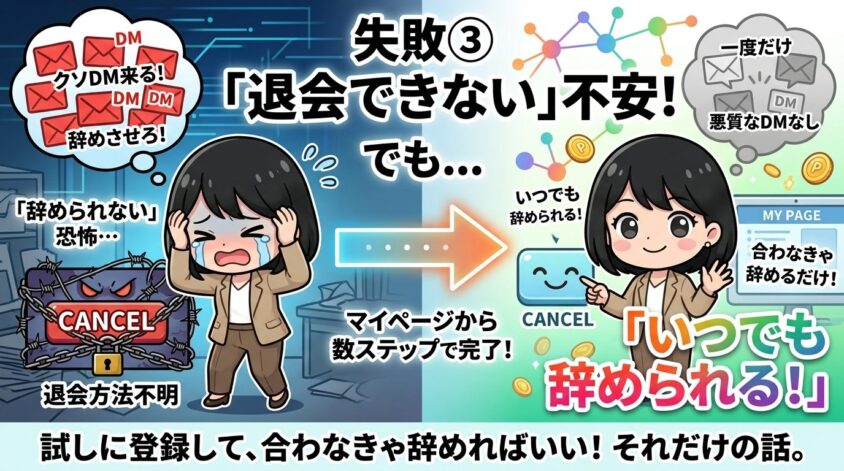 退会方法を知らずに放置→不安だけ残る