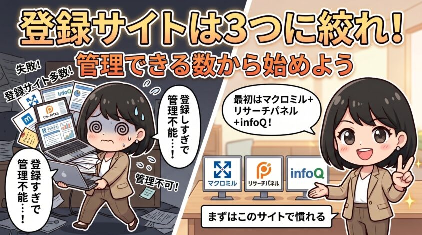 最初は3サイトに絞る