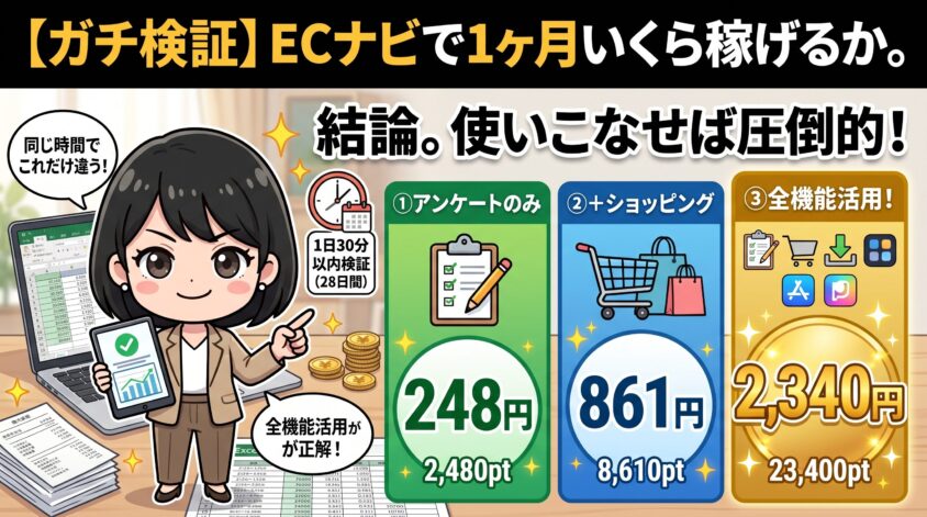ECナビで1ヶ月いくら稼げるか