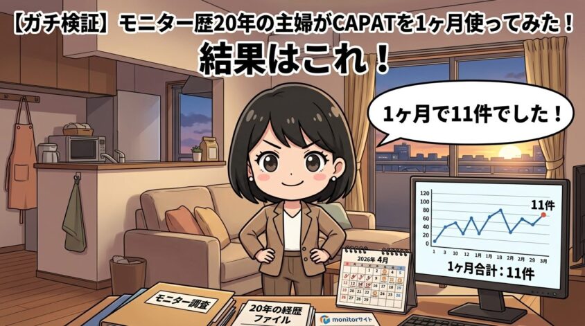 【ガチ検証】モニター歴20年の主婦がCAPATを1ヶ月使ってみた結果