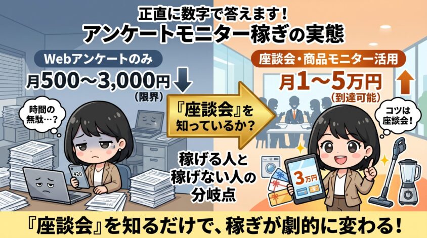 アンケートモニターでいくら稼げる？