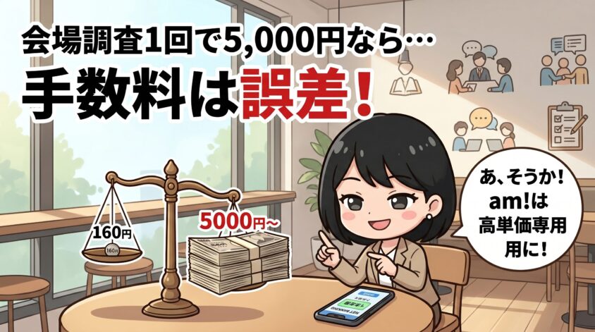 「会場調査1回で5,000円」ならこの手数料は誤差