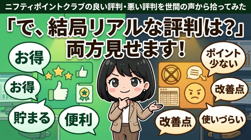 ニフティポイントクラブの良い評判・悪い評判